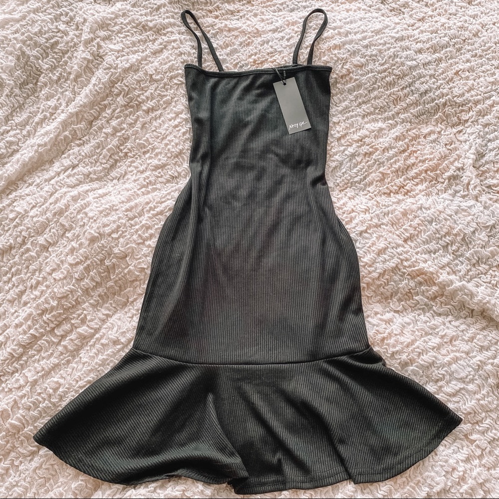 NWT Nasty Gal Black Ribbed Dress - Picture 4 of 6
